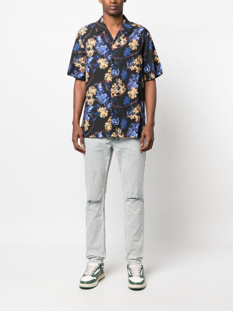 Black Hyperflower Resort Short Sleeve Shirt