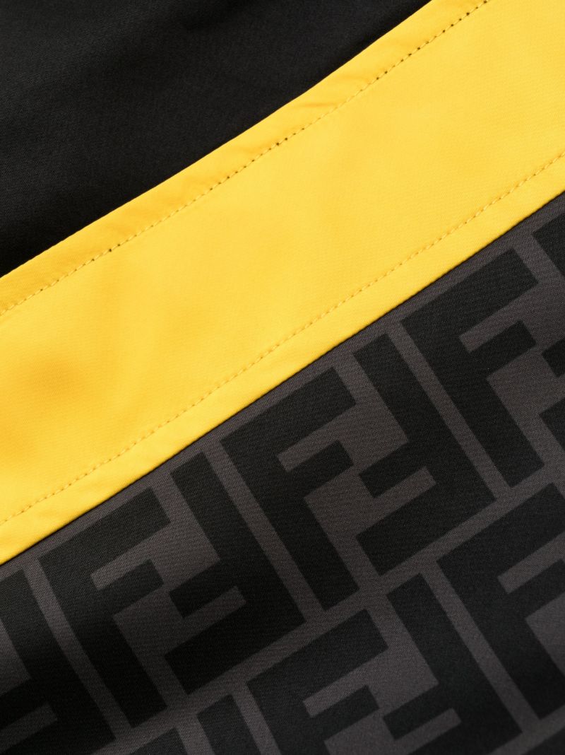Black Ff Jacquard Swim Shorts