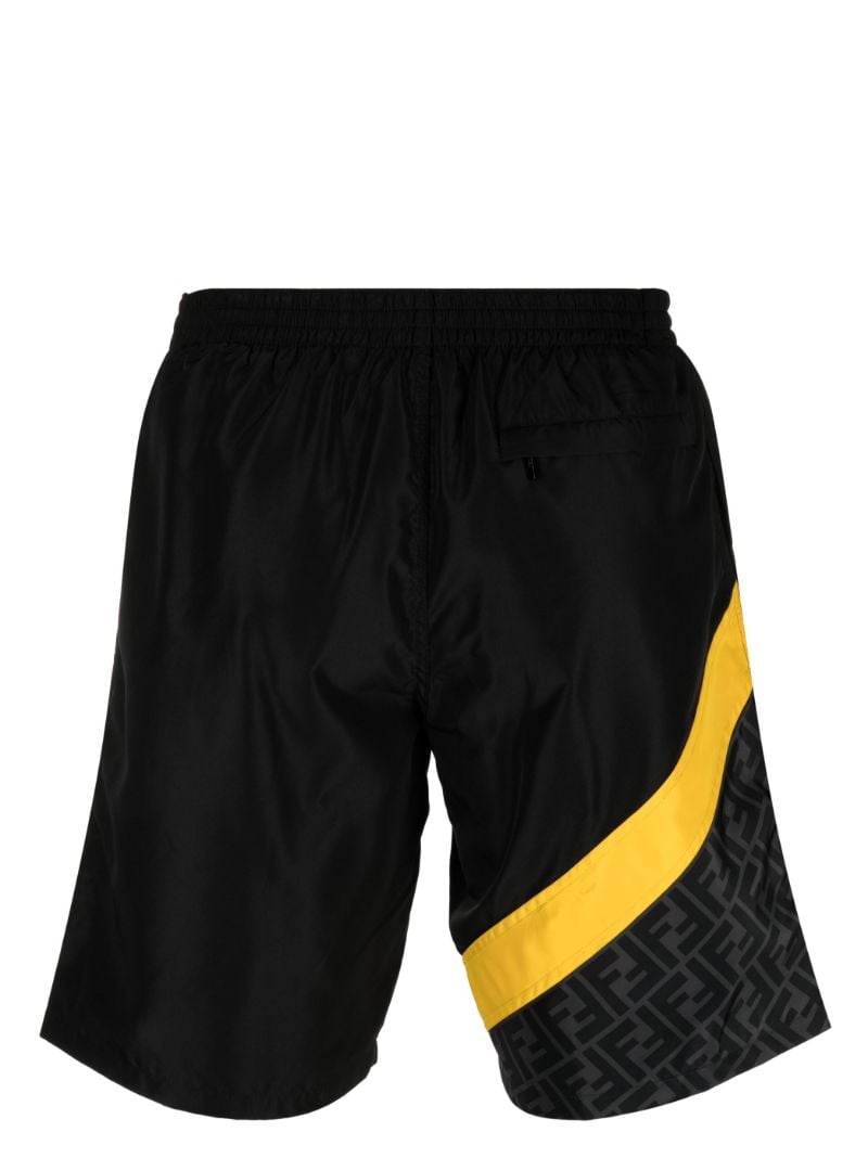 Black Ff Jacquard Swim Shorts