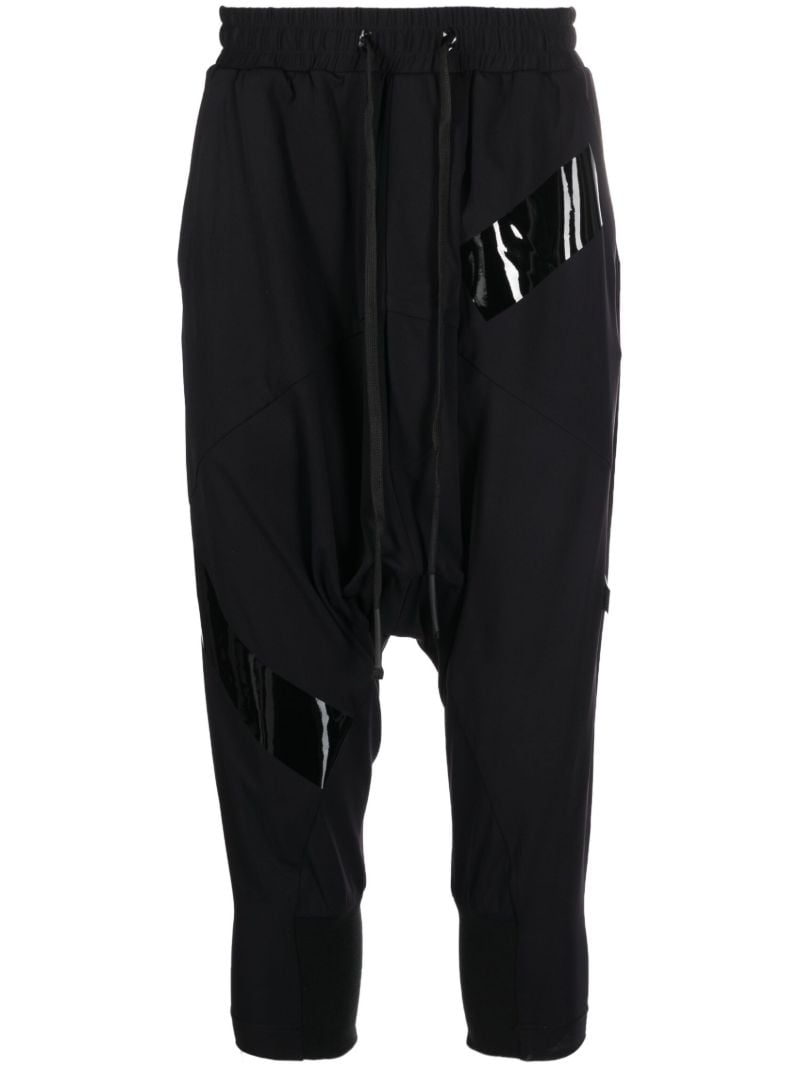 Black Drop Crotch Track Pants