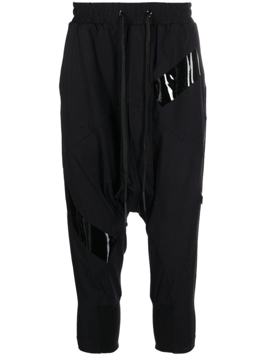 Black Drop Crotch Track Pants