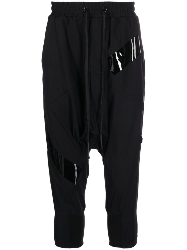 Black Drop Crotch Track Pants