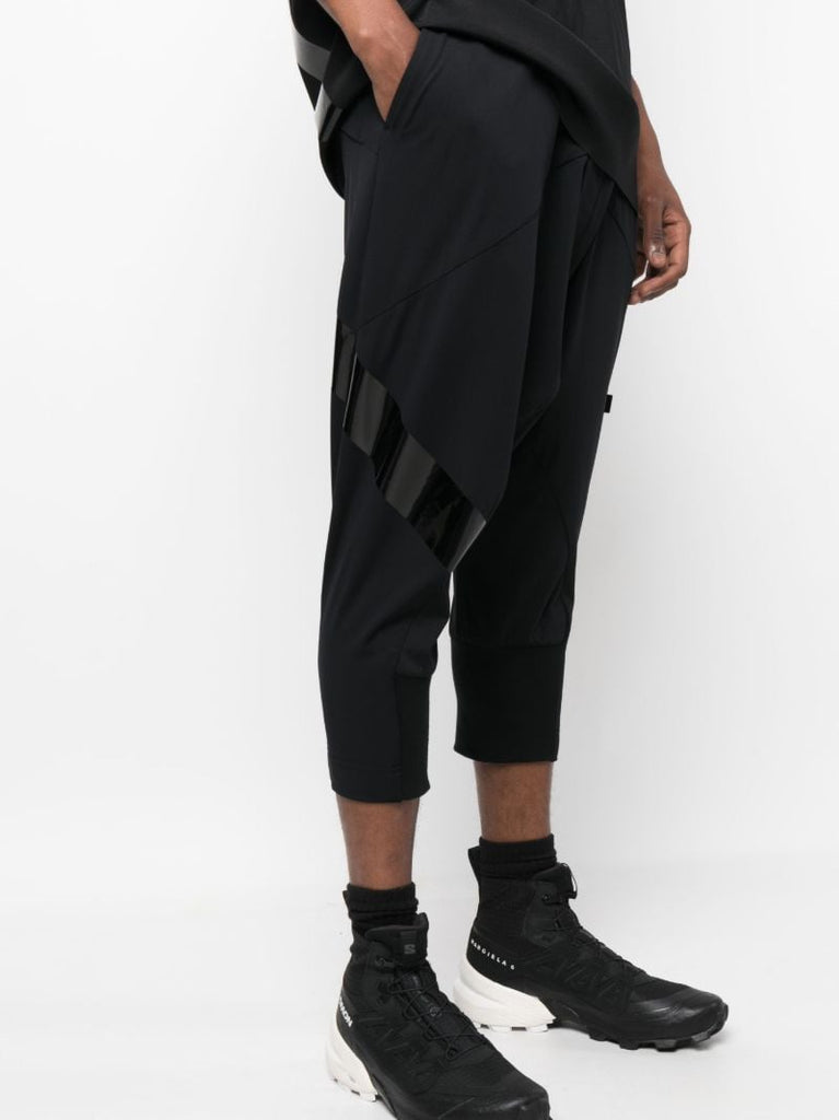 Black Drop Crotch Track Pants