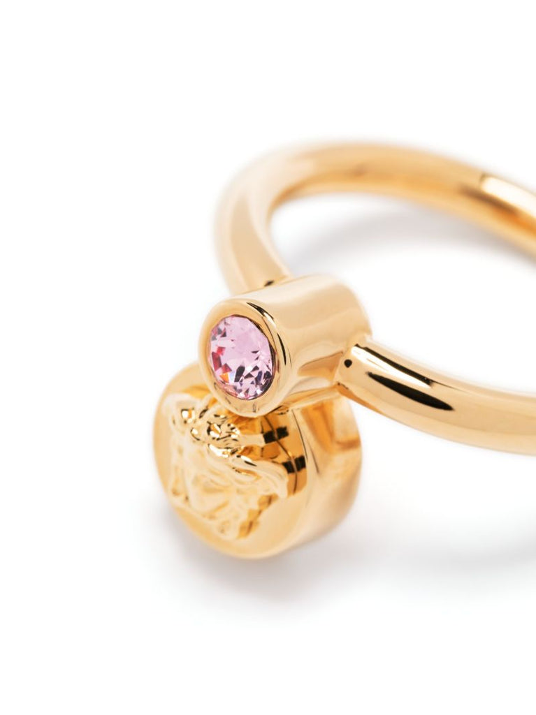 Gold-tone Medusa Crystal Ring