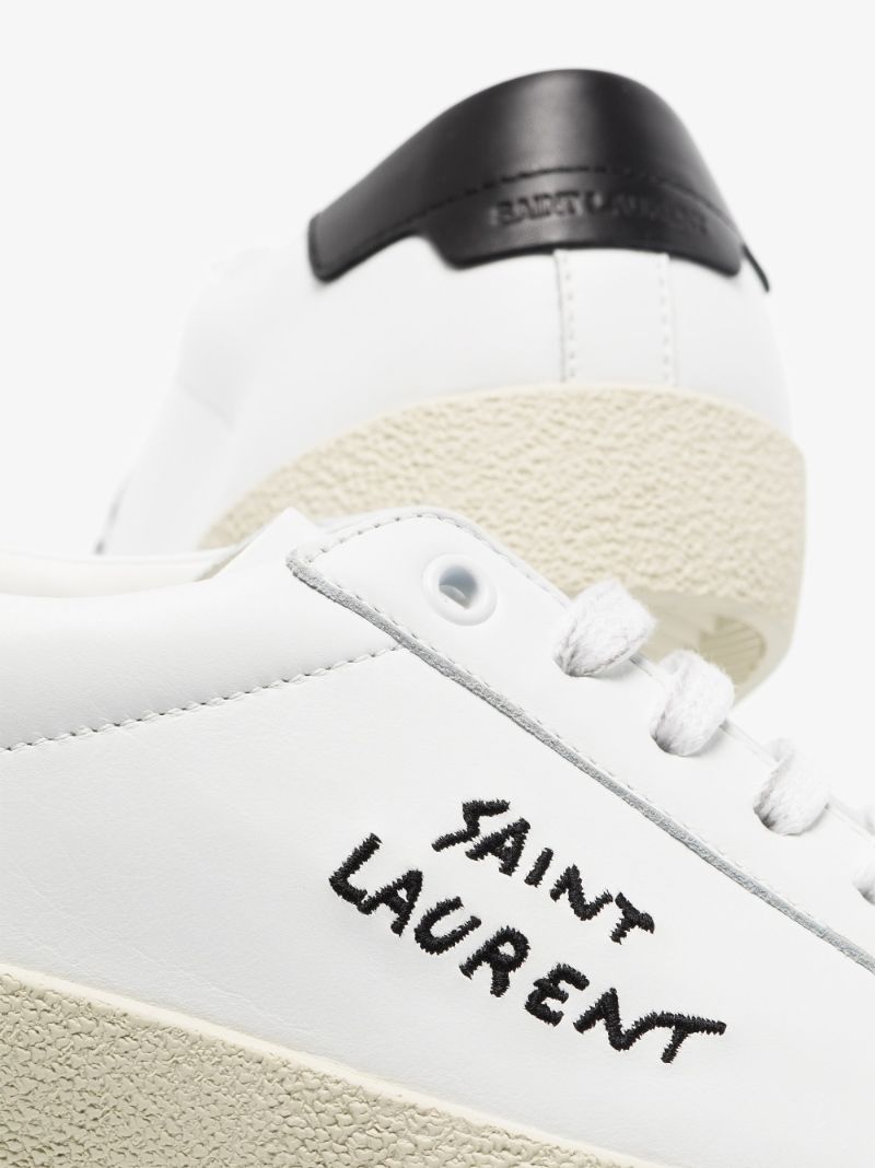 White Court Classic Low Top Leather Sneakers