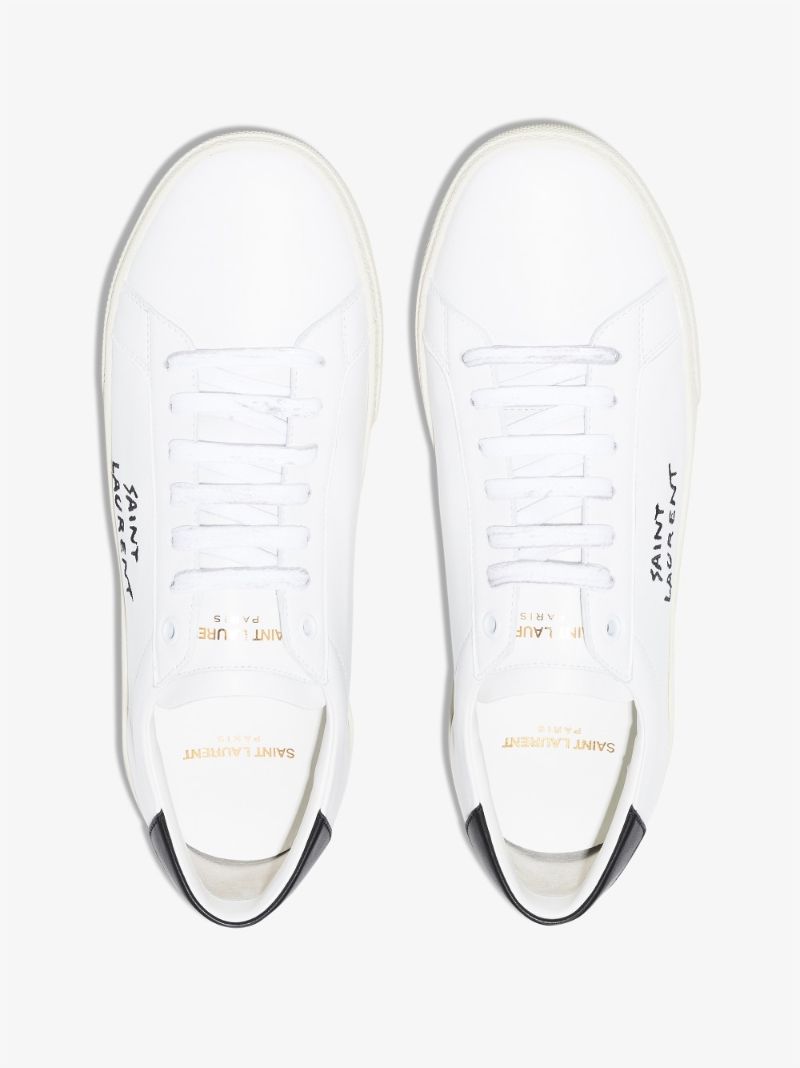 White Court Classic Low Top Leather Sneakers