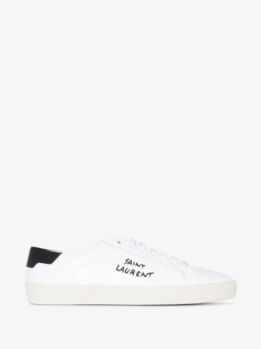 White Court Classic Low Top Leather Sneakers