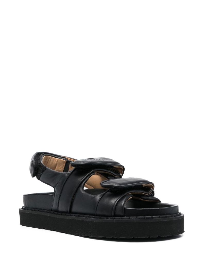 Black Leather Platform Sandals