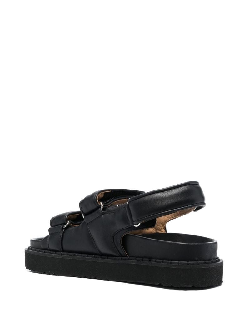 Black Leather Platform Sandals