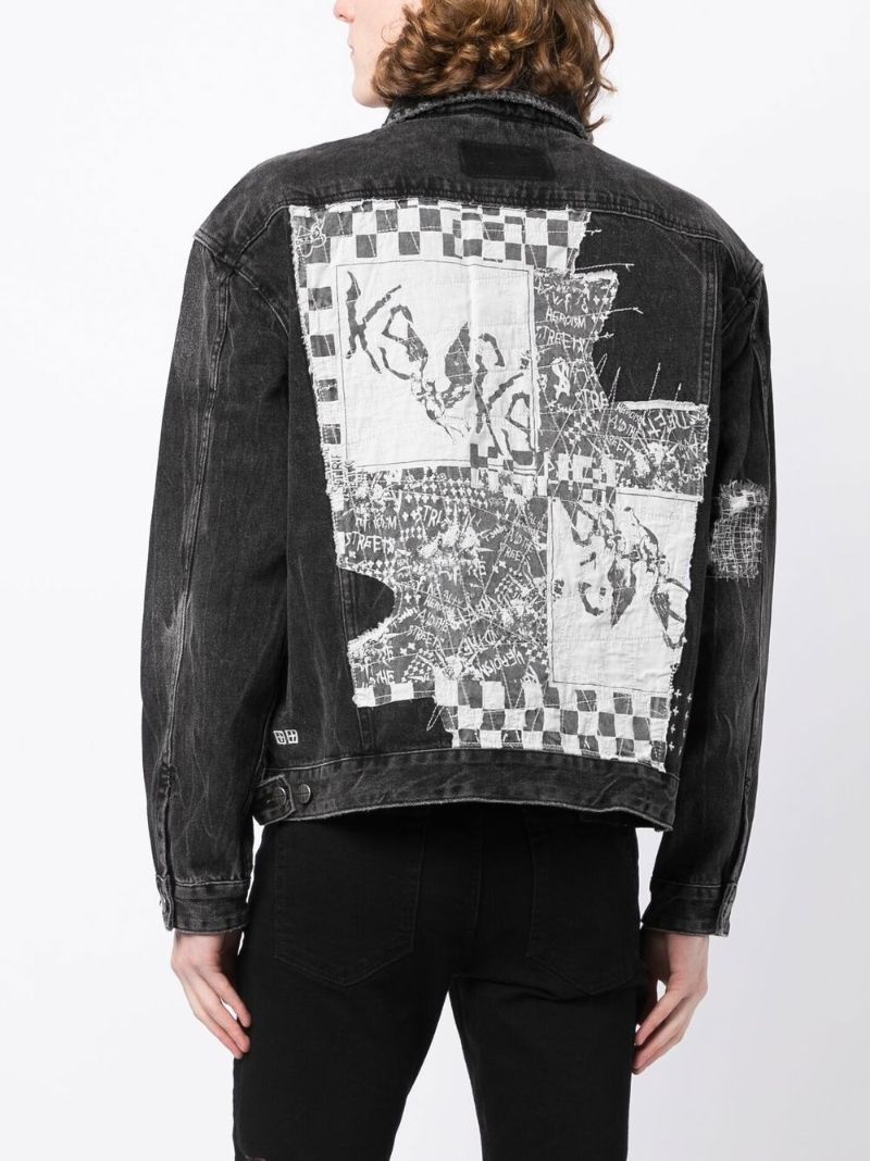 Black Embroidered Denim Jacket