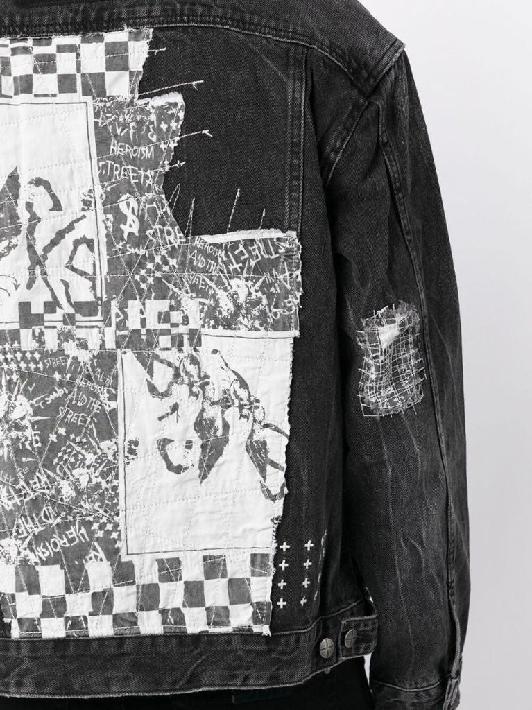 Black Embroidered Denim Jacket
