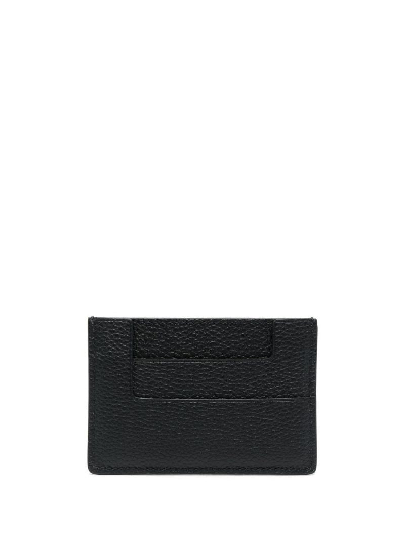 Black Logo Plaque Leather Card Holder
