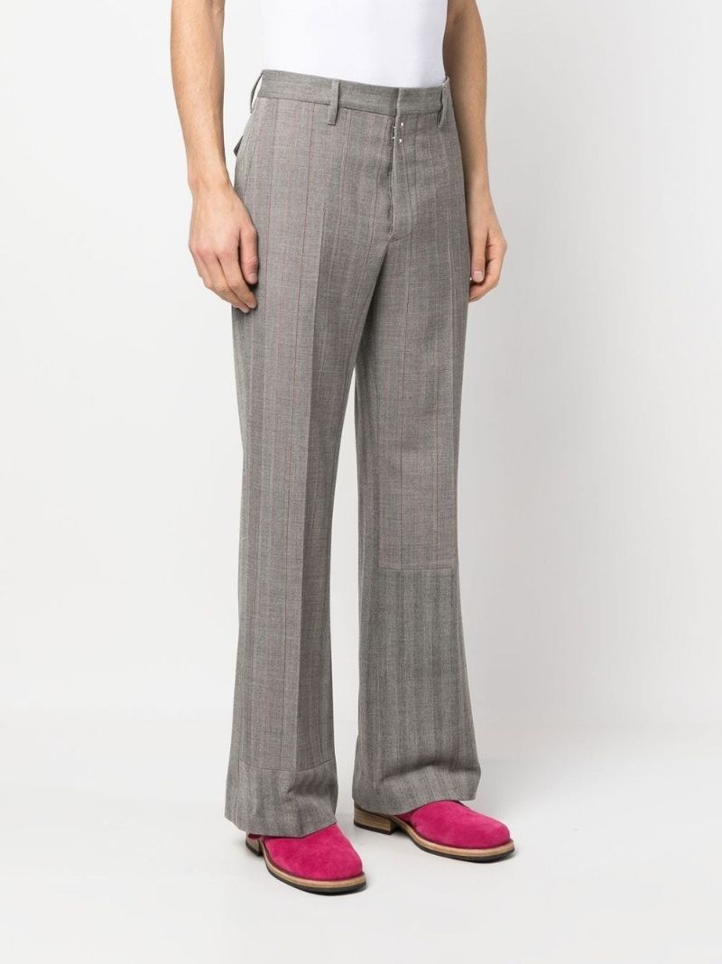 Grey Tailored Striped Trousers