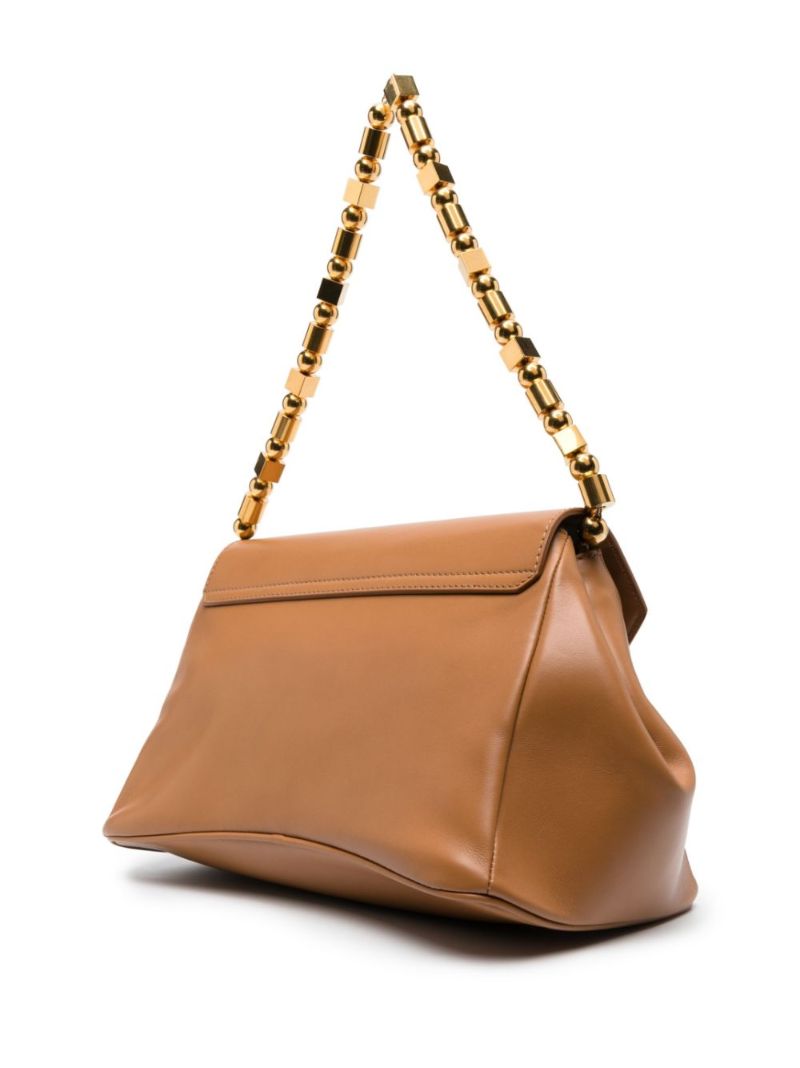 Brown Mirage Leather Shoulder Bag