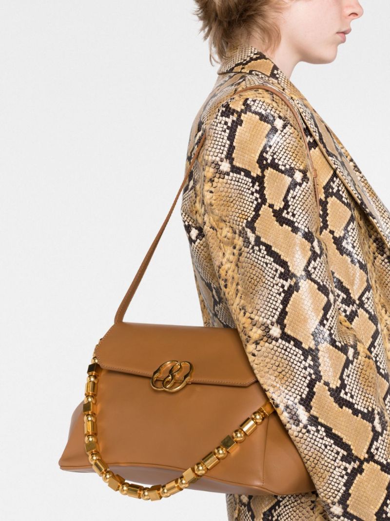 Brown Mirage Leather Shoulder Bag