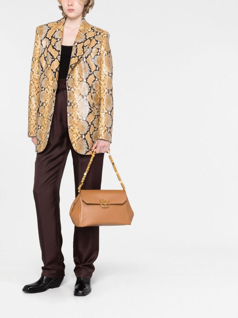 Brown Mirage Leather Shoulder Bag