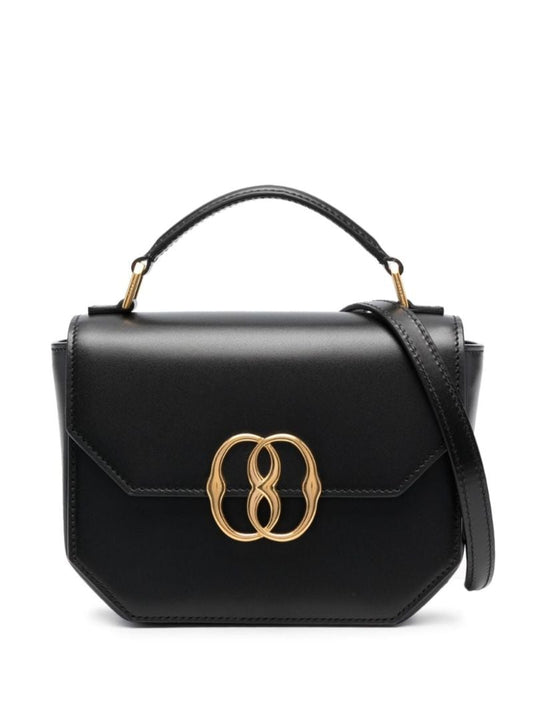 Black Logo-plaque Leather Shoulder Bag
