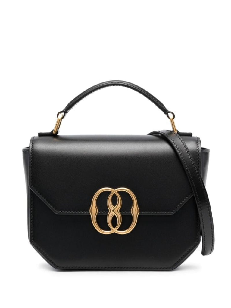 Black Logo-plaque Leather Shoulder Bag