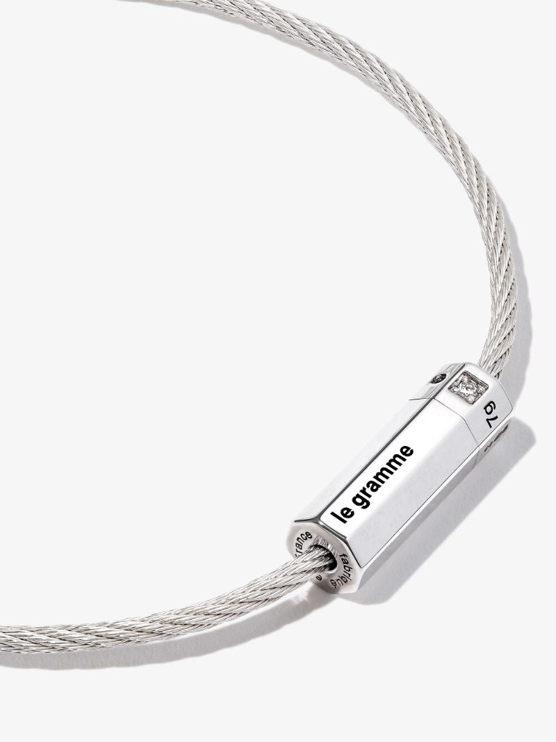Sterling Silver Le 7g Octogone Diamond Bracelet