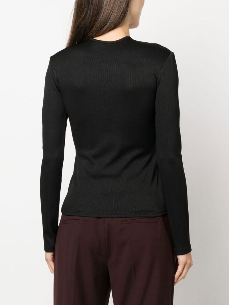 Black Cut-out Long-sleeve Top