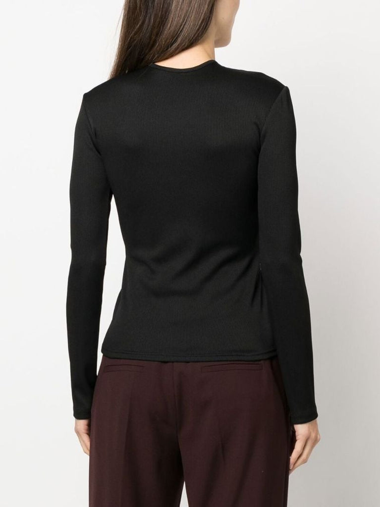 Black Cut-out Long-sleeve Top