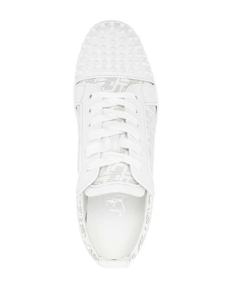 White Louis Junior Spikes Leather Sneakers