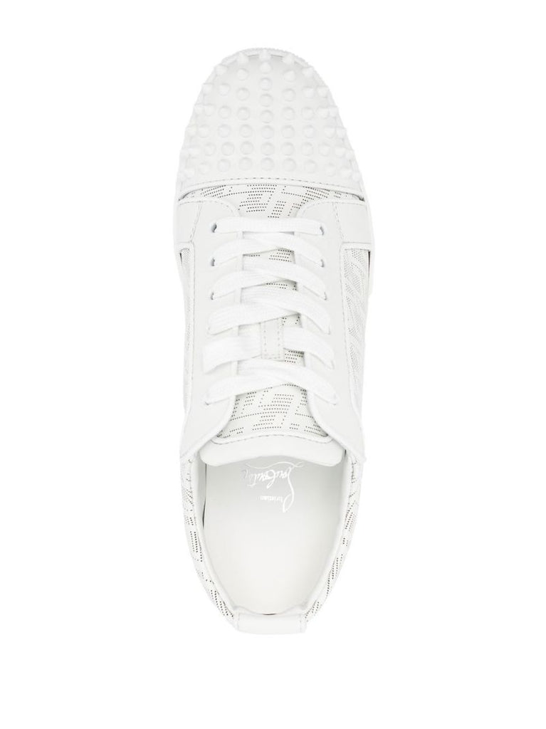 White Louis Junior Spikes Leather Sneakers