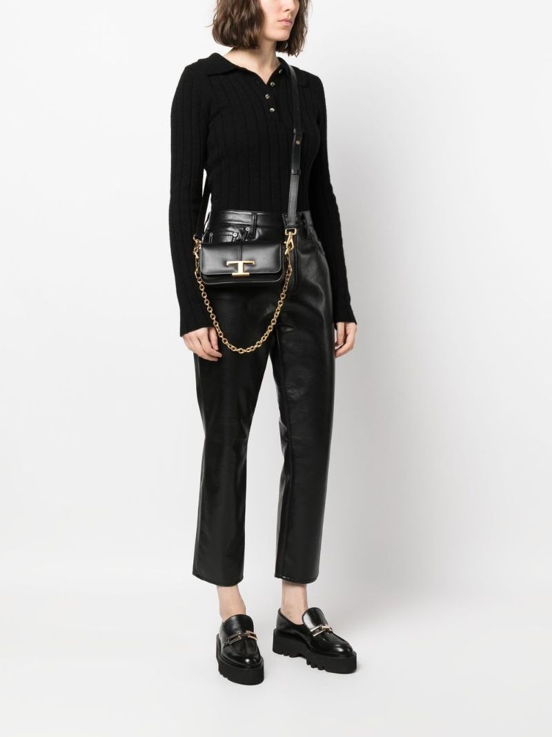 Black T Timeless Leather Mini Cross Body Bag