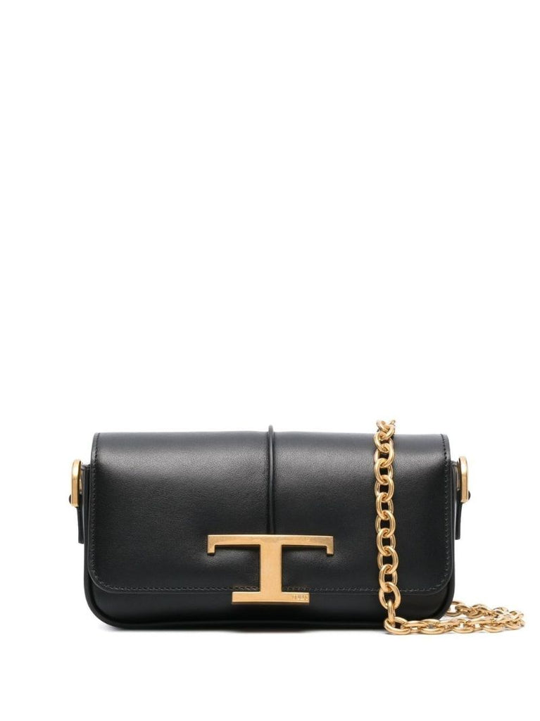Black T Timeless Leather Mini Cross Body Bag