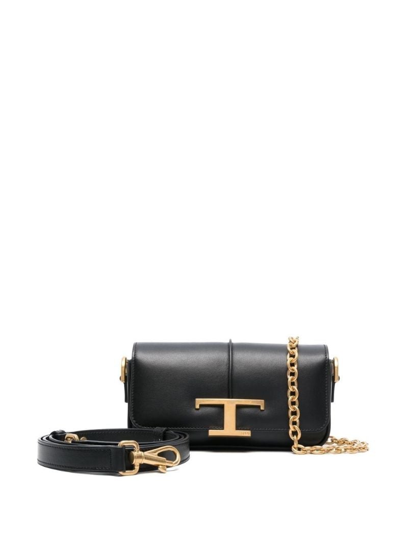 Black T Timeless Leather Mini Cross Body Bag