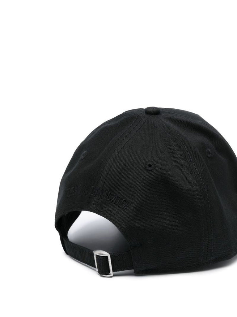 Black Icon Motif Cotton Cap