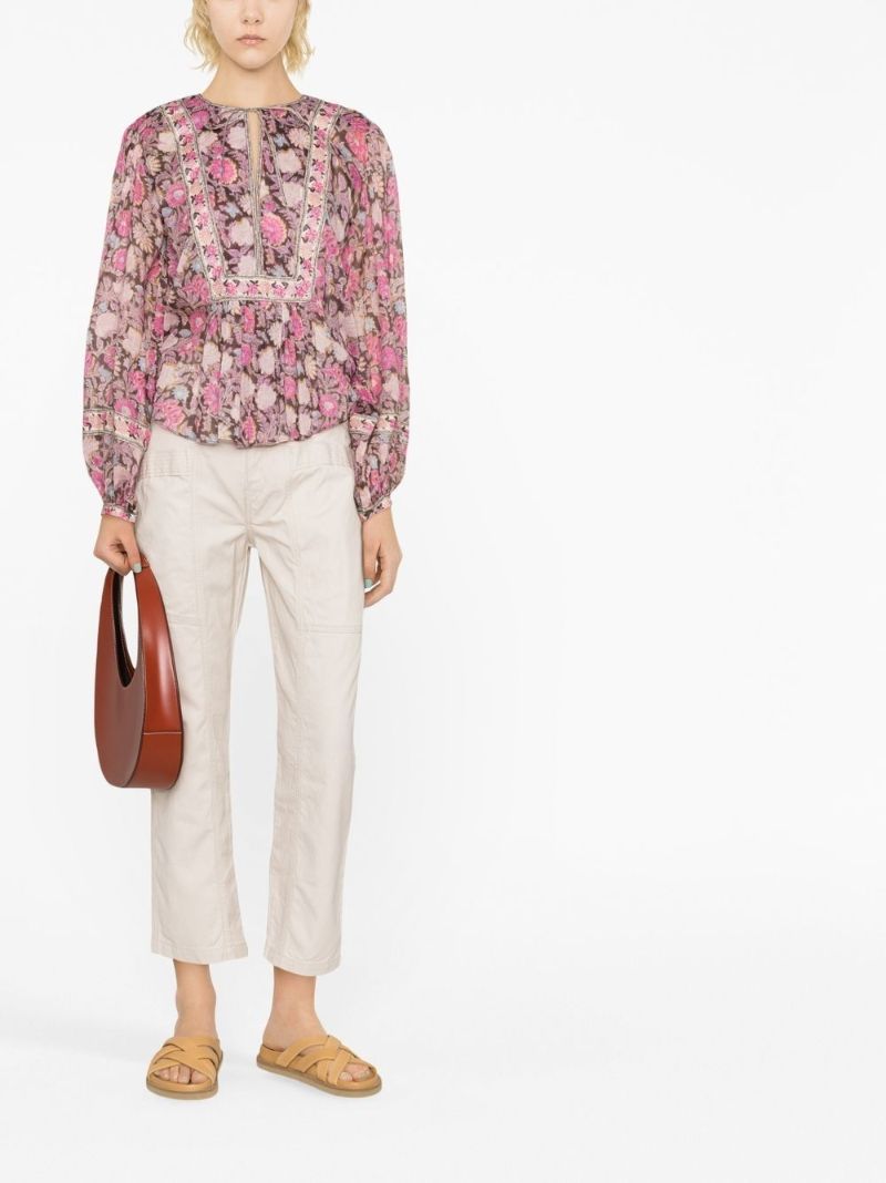 Pink Gayle Floral Print Organic Cotton Blouse