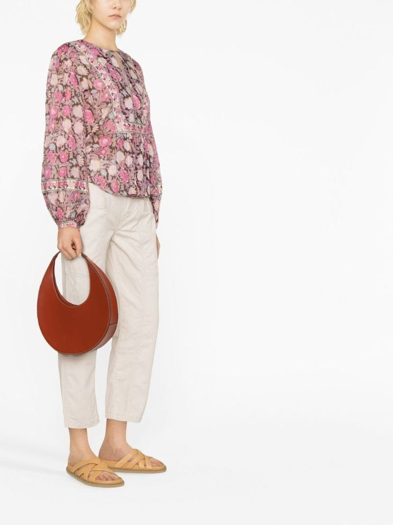 Pink Gayle Floral Print Organic Cotton Blouse