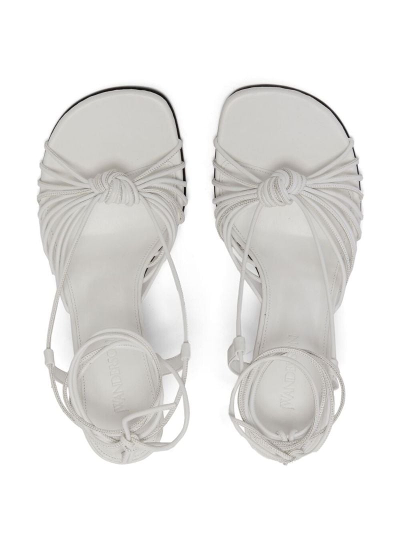 White 80 Chain Heel Sandals