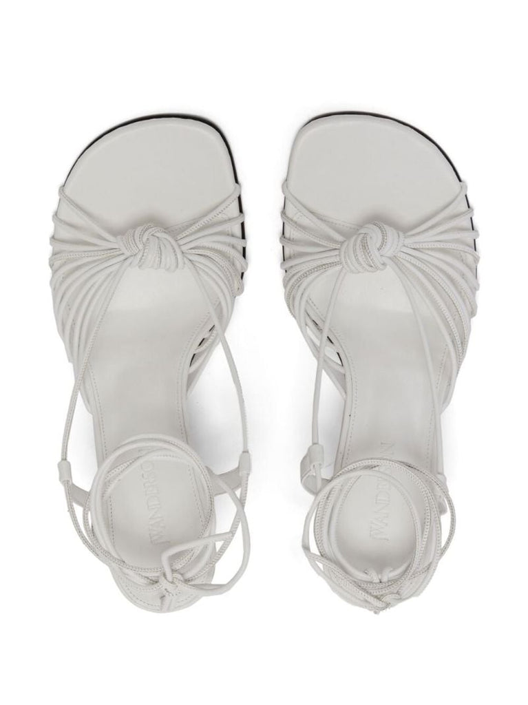 White 80 Chain Heel Sandals