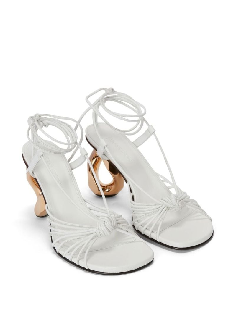 White 80 Chain Heel Sandals
