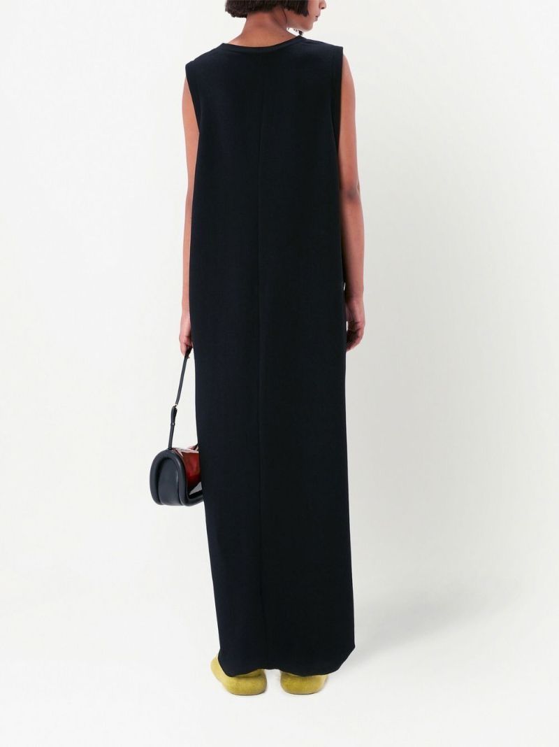 Black Twist Front Maxi Dress
