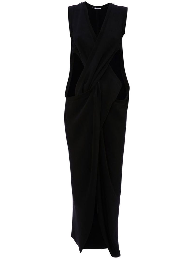 Black Twist Front Maxi Dress