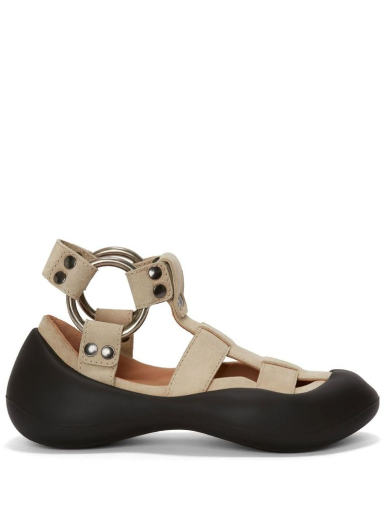 Neutral Bubble Hoop Detail Sandals