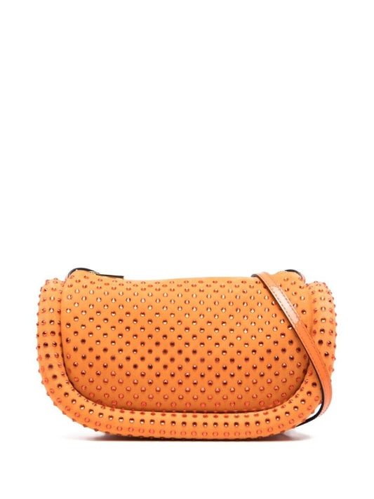 Orange Bumper-15 Crystal Embellished Cross Body Bag