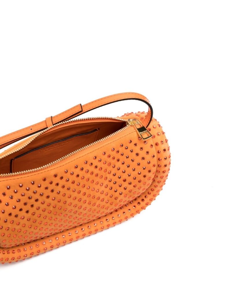 Orange Bumper-15 Crystal Embellished Cross Body Bag