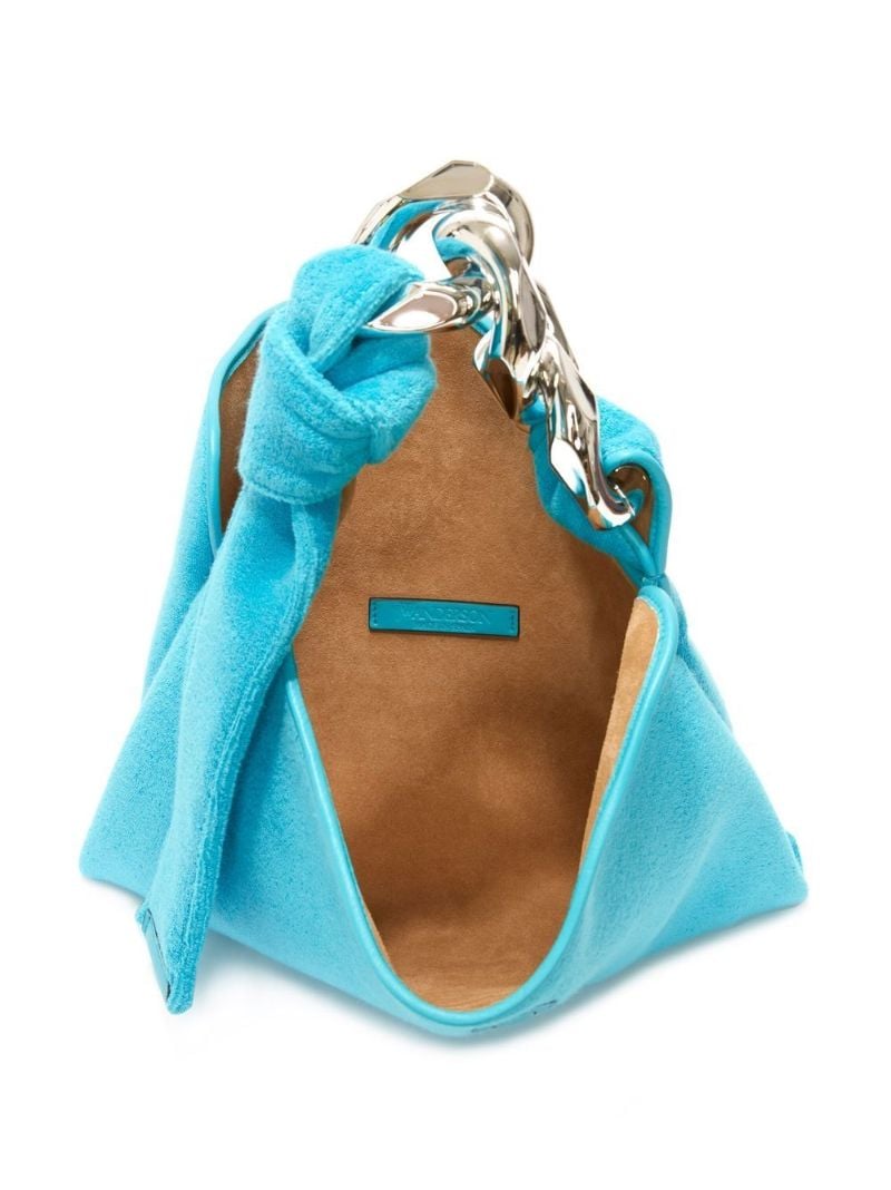 Blue Small Chain Hobo Terry Towel Shoulder Bag