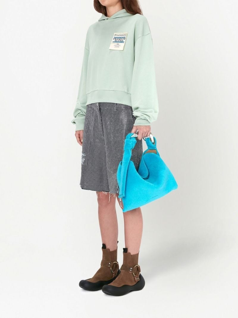 Blue Small Chain Hobo Terry Towel Shoulder Bag
