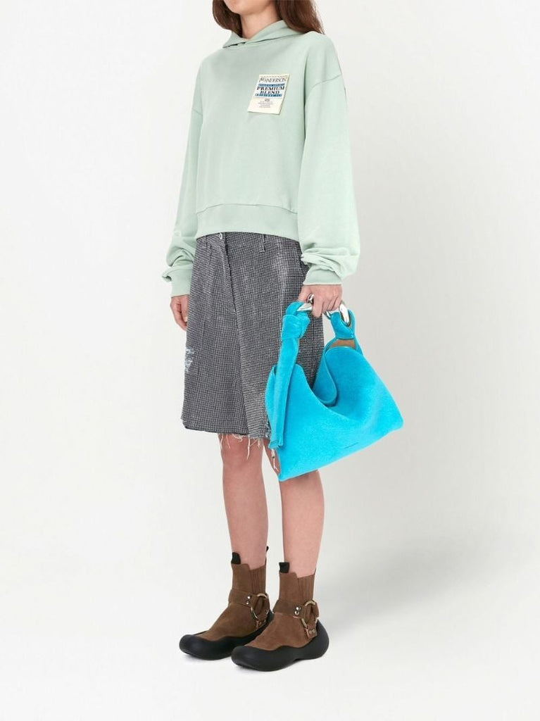 Blue Small Chain Hobo Terry Towel Shoulder Bag
