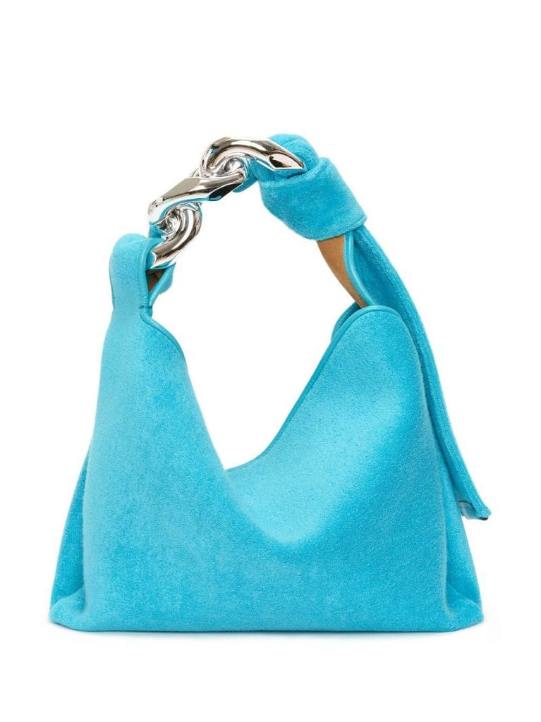 Blue Small Chain Hobo Terry Towel Shoulder Bag