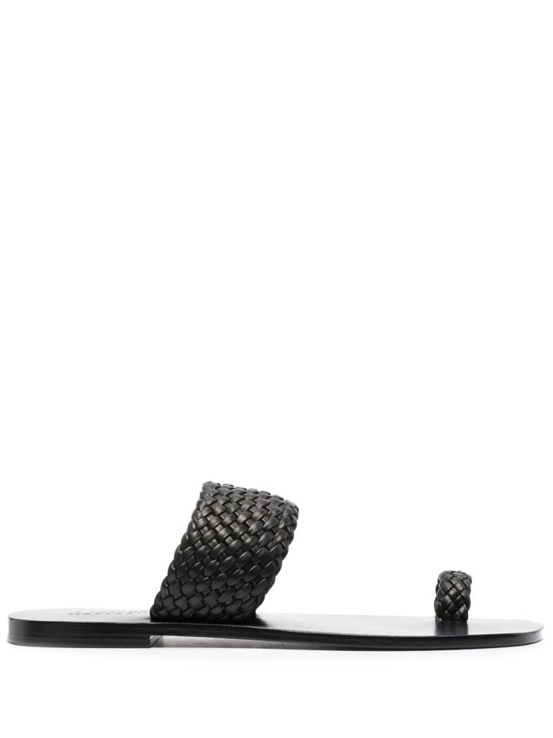 X Matteau Black Carmen Flat Sandals