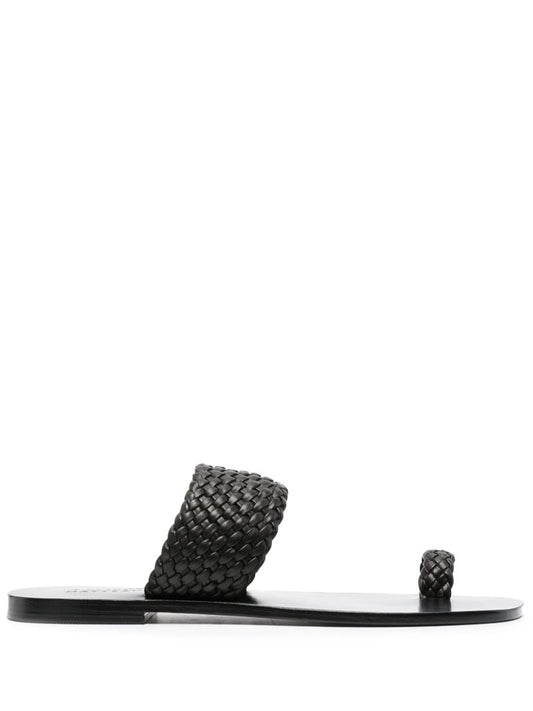 X Matteau Black Carmen Flat Sandals