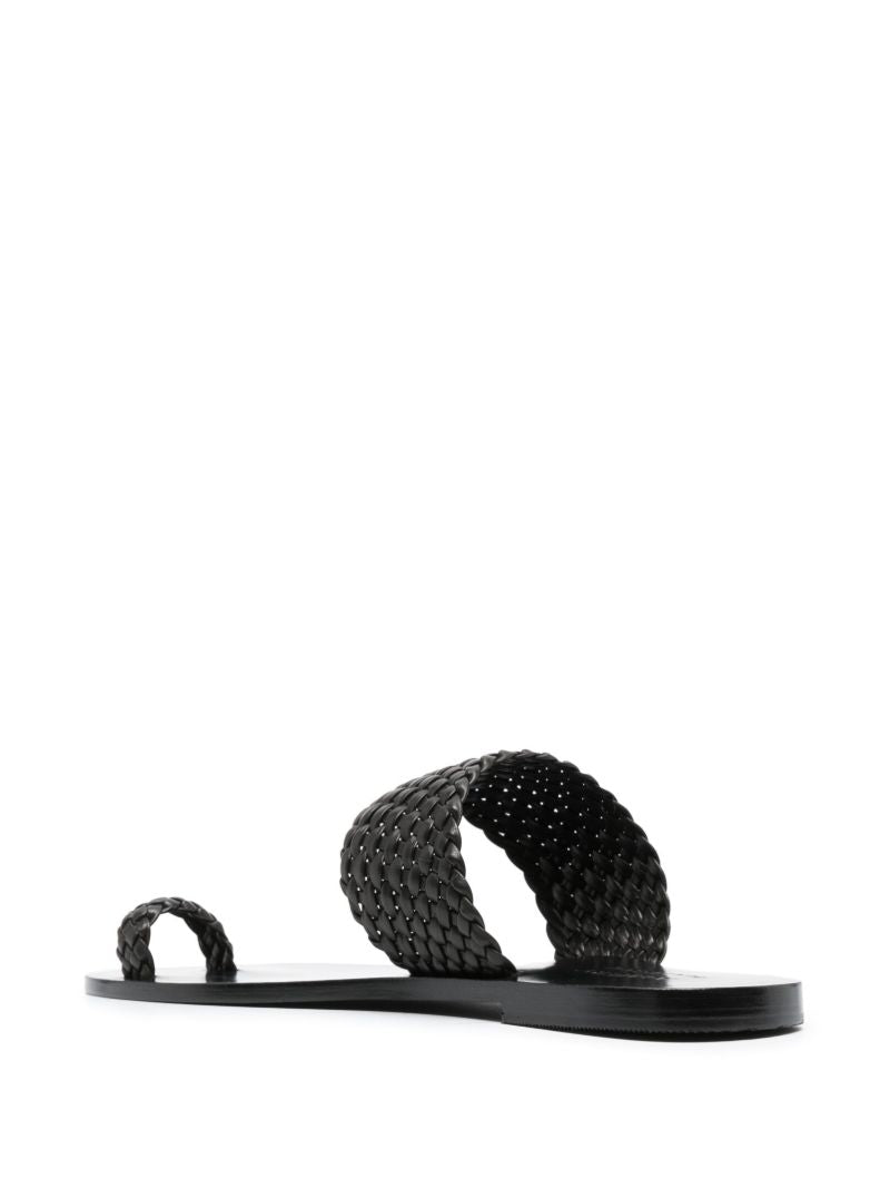 X Matteau Black Carmen Flat Sandals