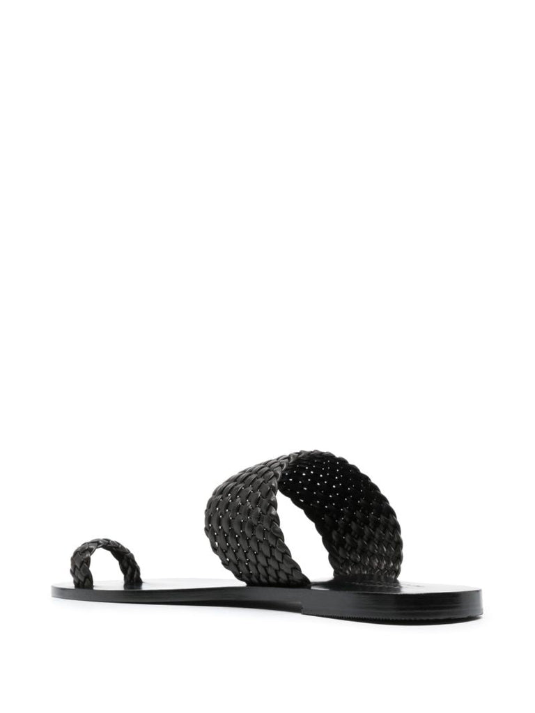 X Matteau Black Carmen Flat Sandals
