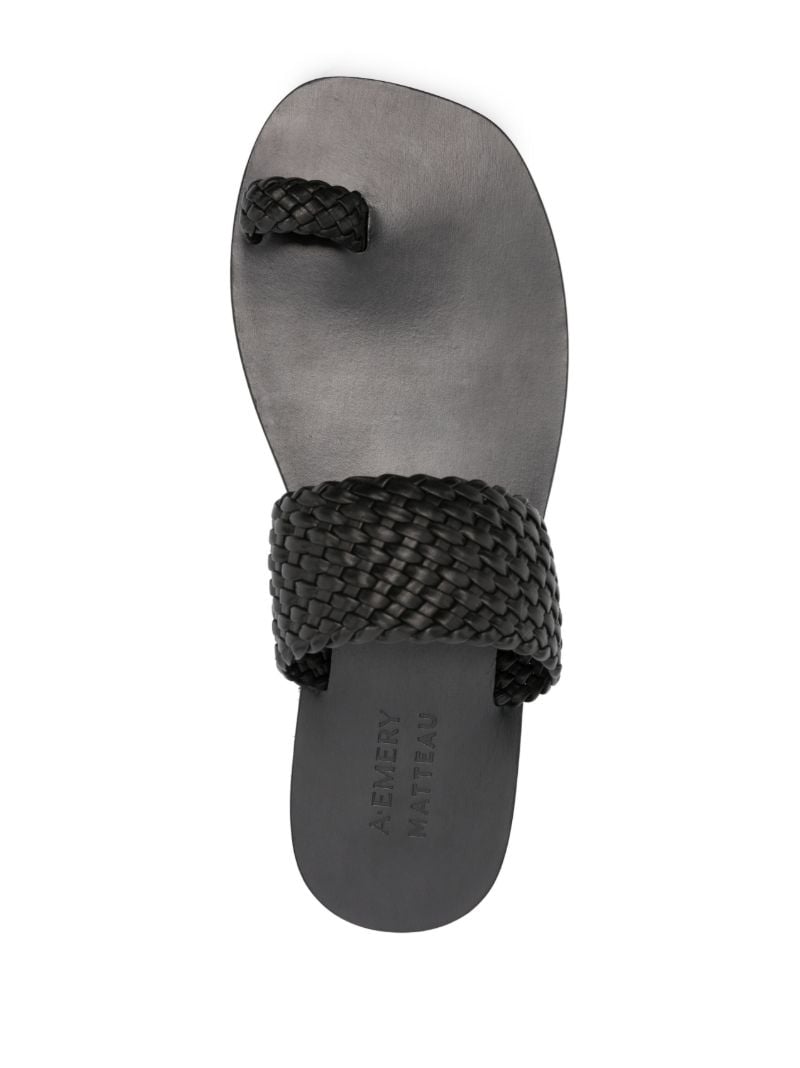 X Matteau Black Carmen Flat Sandals